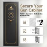KAER 23-25 Biometric Gun Safe, Wider and Deeper Fingerprint Gun Safes for Rifle and Pistols, Large Quick Access Heavy-Duty Gun Cabinet for Firearm Ammo with Drawer & Gun Rack, Assembled - Image 5