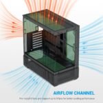 SAMA V40 Mid Tower ATX Case – 6 × 120mm ARGB PWM Fans Pre-Installed, Dual Tempered Glass Panels, Vertical Airflow, Dual-Chamber Design, USB 3.1 Type-C, 7 Slots, Supports ATX/MATX/ITX GPUs, Black - Image 3