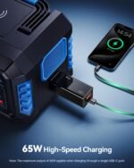 Ruko PD65W USB C Charger, 3-Port GaN Fast Charger Block, Compact Foldable Wall Charger for iPhone 16/15, MacBook Pro/Air, Galaxy S24, Pixel, Drone, Switch and More, Black - Image 2