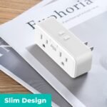 KMC Smart Plug Duo 4-Pack, 2-Outlet Wall Plug Extender, Smart Outlet Splitter for Smart Home, Compatible with Google & Alexa, No Hub Required, WiFi Outlet, White - Image 3