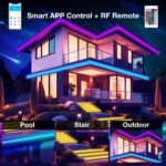 DAYBETTER Outdoor LED Strip Lights, IP67 Waterproof LED Lights with Remote, APP Control, Color Changing LED Rope Lights for Bedroom, Bathroom, Roof, Balcony, Pool, 24V, 100ft - Image 5