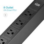 KMC 8-Outlet Metal Power Strip Surge Protector, Rack Mount PDU, Metal Mounting Brackets, 6 Foot Extension Cord, 1800 Joules, 125V/15A, Black - Image 3