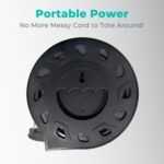 KMC 5-Outlet USB-C PD Surge Twist Retractable Power Strip Cord Reel, 2 USB-A & 1 USB-C Power Delivery, 735J Surge Protector, 8ft Retractable Extension Cord, 3-Prong Flat Plug, UL/ETL Certified, Gray - Image 9