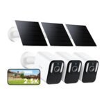 Anona Lucio 2.5K Security Camera Outdoor Battery Wireless with Solar Powered, Color Night Vision & 138° FOV, Multi-Object Detection, No Hub Needed, Two-Way Audio, IP67, 3 Pack