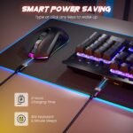 RisoPhy Wireless Gaming Keyboard and Mouse Combo, Metal Panel, 7 Color Backlits, Rechargeable 3200 mAh Battery, Wrist Rest, Sleep Mode, Light Up Keyboard + 7D 3200DPI Gaming Mice for PC Gamer - Image 3