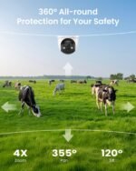 ieGeek 4G LTE Cellular Security Camera Wireless Outdoor, No WiFi Surveillance Cameras with SIM Card, Solar Battery Powered Cam, 2K Color Night Vision, 360°PTZ, 2-Way Audio, PIR Motion Sensor - Image 7