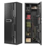 KAER Gun Safe, Large 8-12 Gun Cabinet for Home Defense with Electronic Keypad | Secure Rifle & Shotgun Safe with Adjustable Shelf, Rifle Rack for Pistols and Ammunition Storage