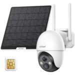 ieGeek 4G LTE Cellular Security Camera Wireless Outdoor, No WiFi Surveillance Cameras with SIM Card, Solar Battery Powered Cam, 2K Color Night Vision, 360°PTZ, 2-Way Audio, PIR Motion Sensor