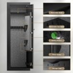 KAER 13-15 Biometric Gun Safe, Quick Access Fingerprint Gun Safes for Rifles and Pistols, Large Heavy-Duty Gun Cabinet for Shotguns with Removable Shelf & Gun Racks, No Assembly Required - Image 3