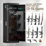 KAER 13-15 Biometric Gun Safe, Quick Access Fingerprint Gun Safes for Rifles and Pistols, Large Heavy-Duty Gun Cabinet for Shotguns with Removable Shelf & Gun Racks, No Assembly Required - Image 2