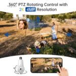 SYMYNELEC Light Bulb Security Camera: 5G WiFi Socket Camera Outdoor - Wireless Lightbulb Camera Waterproof for Home with Night Vision Motion Detection - Image 2