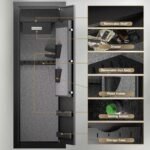 KAER 23-25 Biometric Gun Safe, Wider and Deeper Fingerprint Gun Safes for Rifle and Pistols, Large Quick Access Heavy-Duty Gun Cabinet for Firearm Ammo with Drawer & Gun Rack, Assembled - Image 3